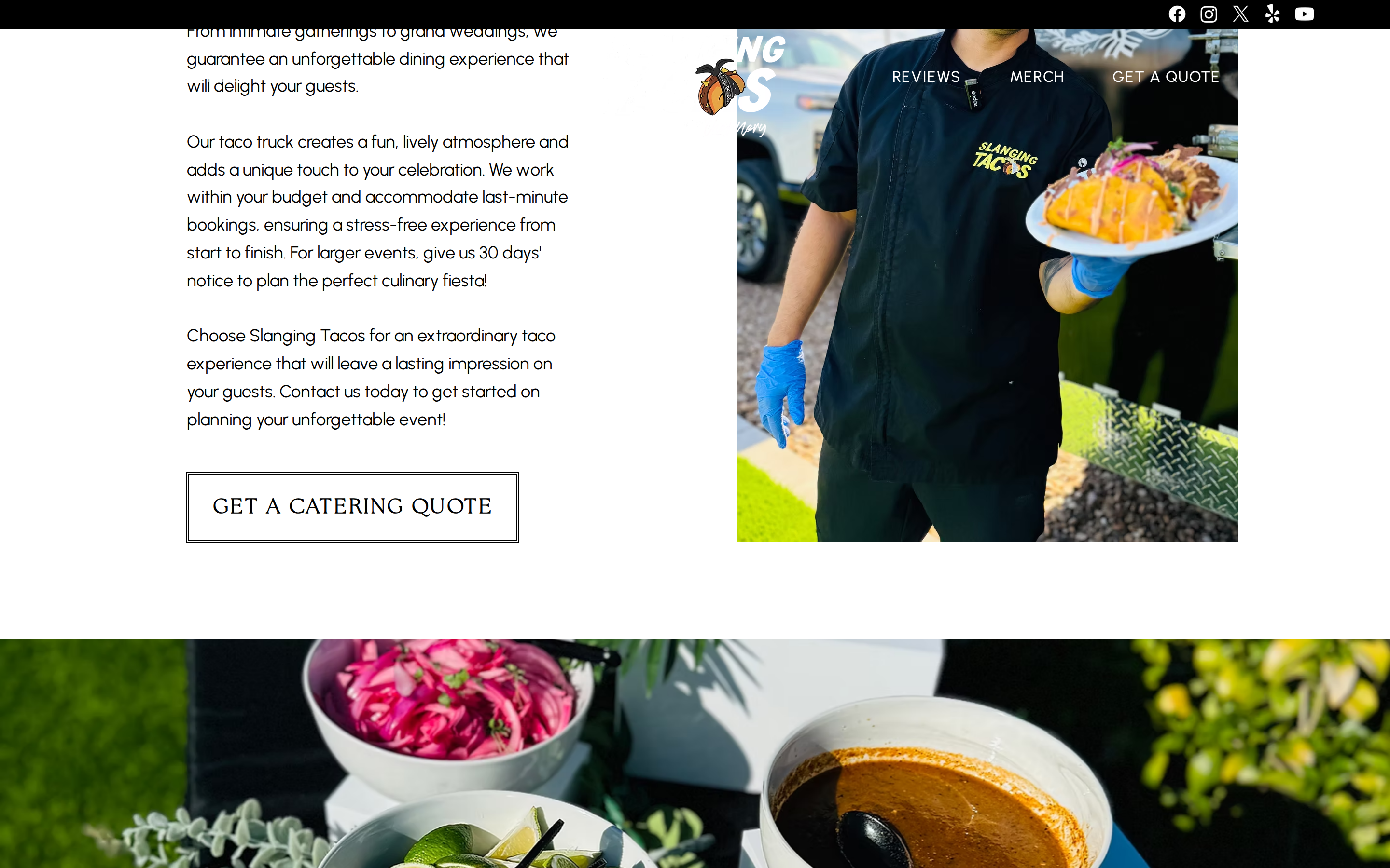 Mobile quote form capture for Slanging Tacos