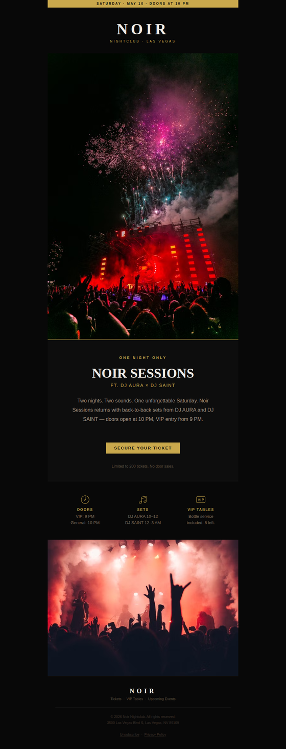 Noir — sample email