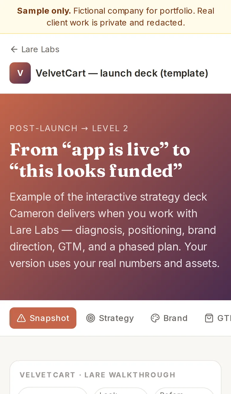 Sample launch deck