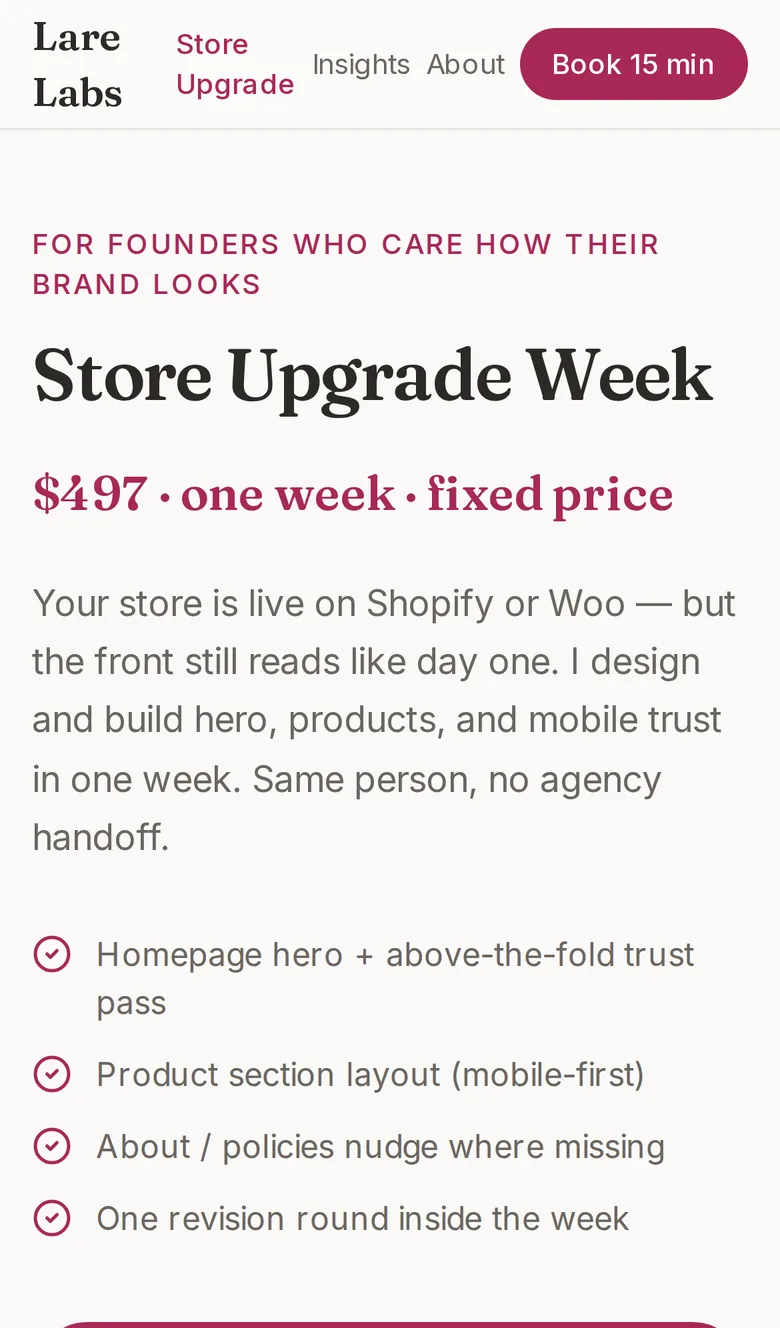 Store Upgrade Week