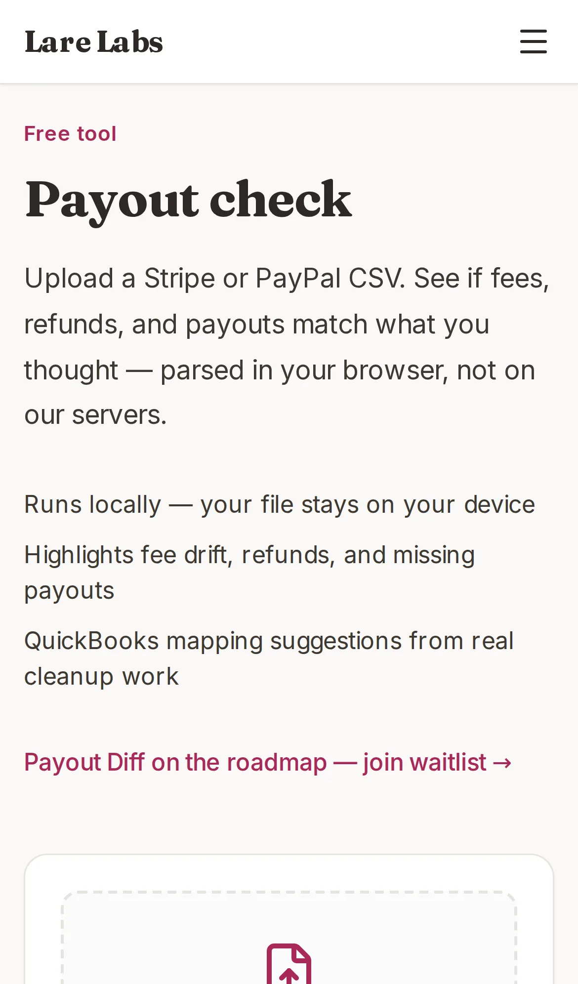 Payout check