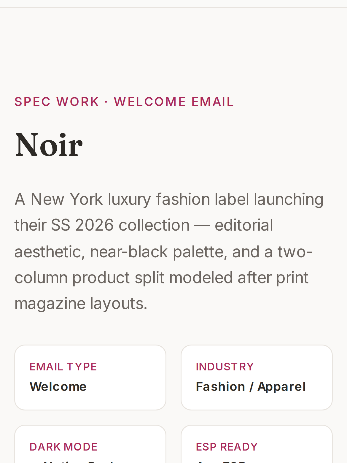 Email portfolio