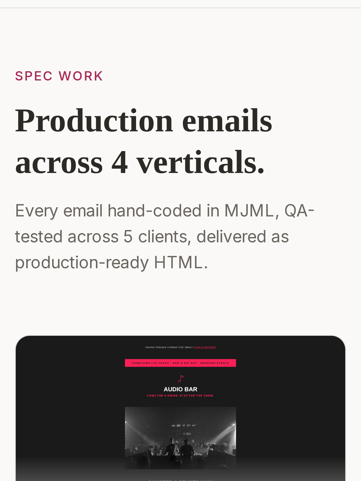 Hospitality & brand emails