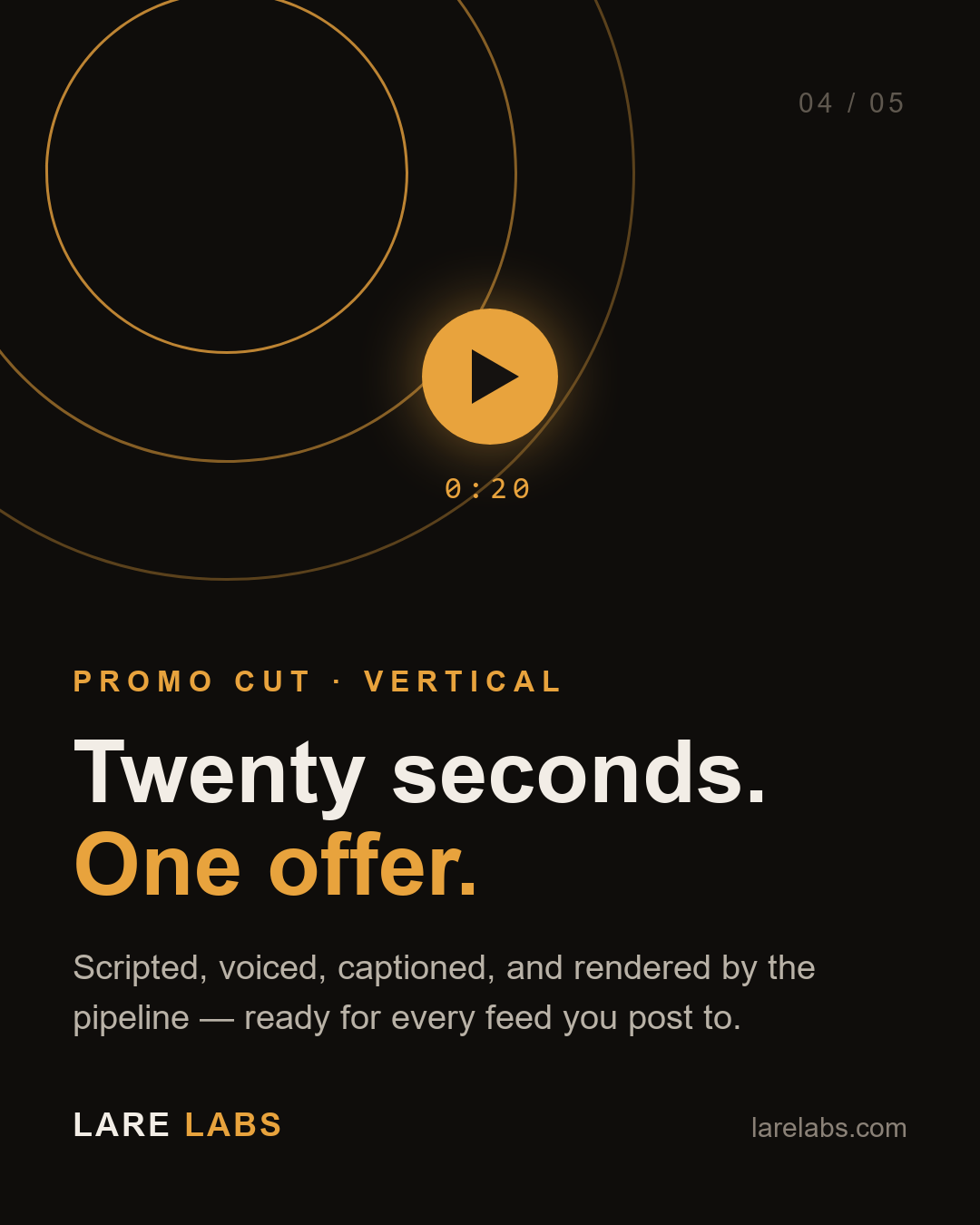 Promo cut cover — rendered by the content system